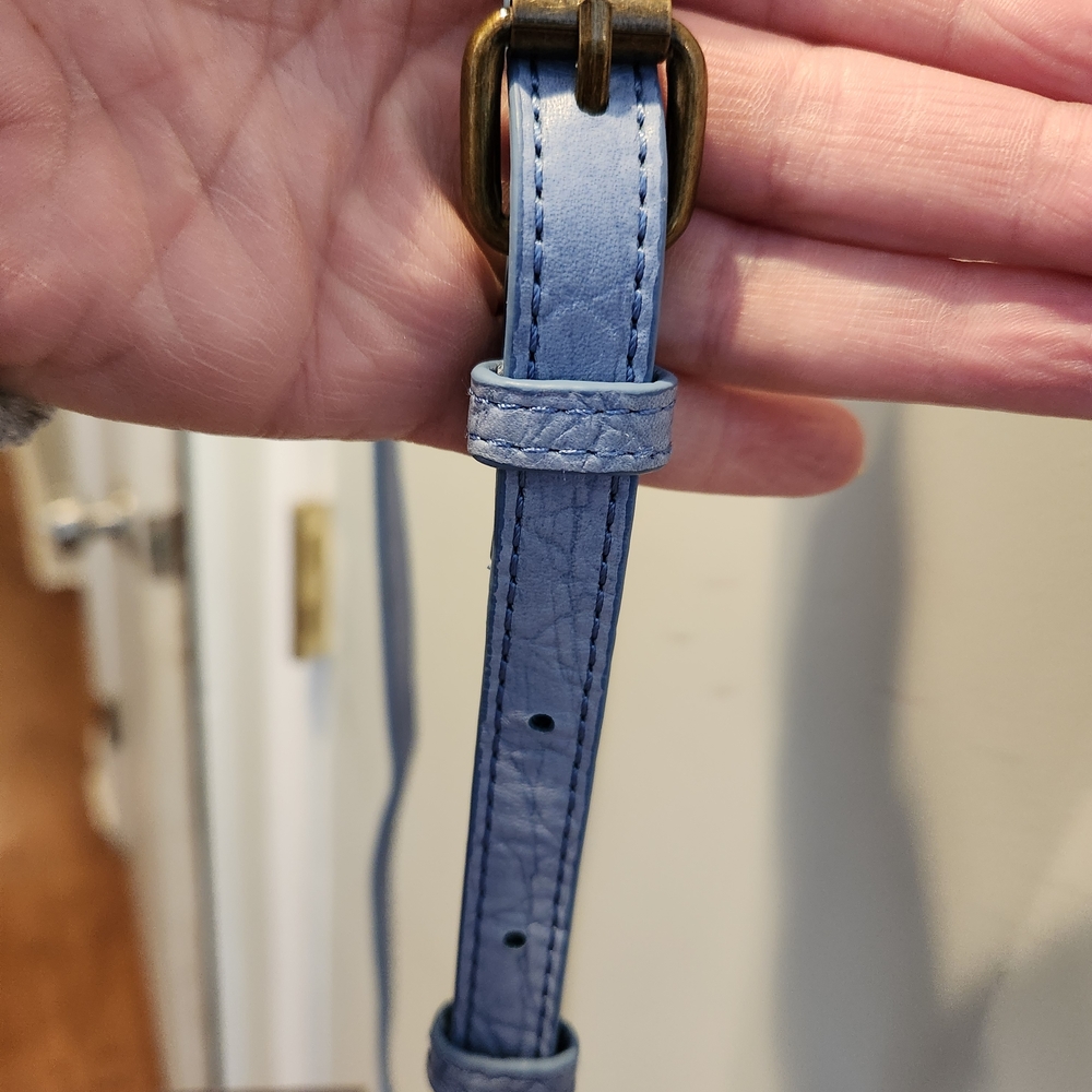 American Leather Co. Blue Croc-Embossed Crossbody Bag NWT - Picture 9 of 15